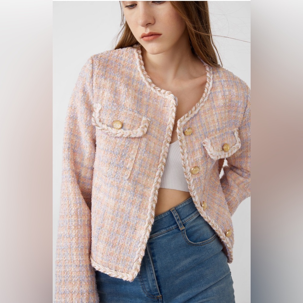 J.ING Alfy Pink Round Neck Jacket